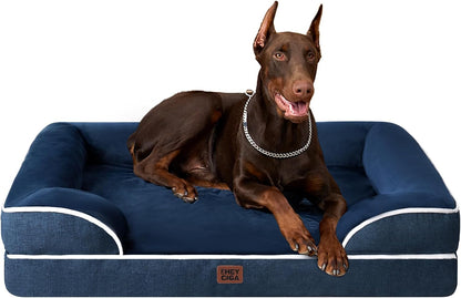 EHEYCIGA Orthopedic Dog Beds for Extra Large Dogs, Waterproof Memory Foam XXL Dog Bed with Sides