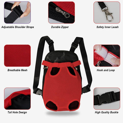 FEimaX Dog Carrier Backpack Pet Legs Out Front Cat Travel Bag, Adjustable Puppy Backpacks Carriers