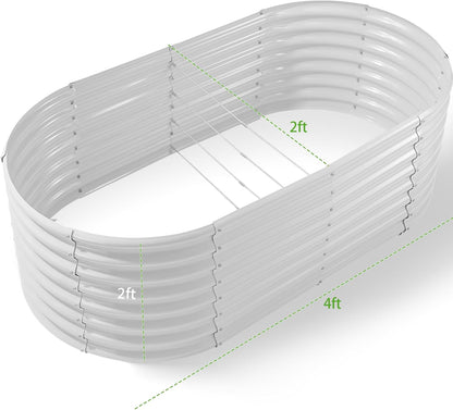 Land Guard 24“ Tall 4×2ft Galvanized Raised Garden Bed Kit, Galvanized Planter Garden Boxes