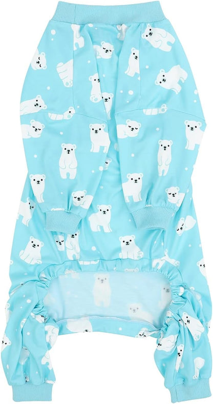 HDE Dog Pajamas One Piece Jammies Jumpsuit Pet Clothes Outfit Stretchy Lightweight Comfy Shirt Pjs