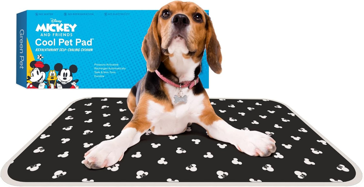 The Green Pet Shop Cool Pet Pad - Small, Disney’s Mickey & Minnie Mouse - Self-Cooling, Pressure