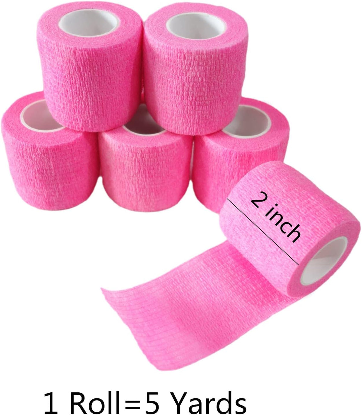 6 Pack 2" x 5 Yards Self Adhesive Bandage Wrap Breathable Cohesive Vet Wrap for Pets, Elastic