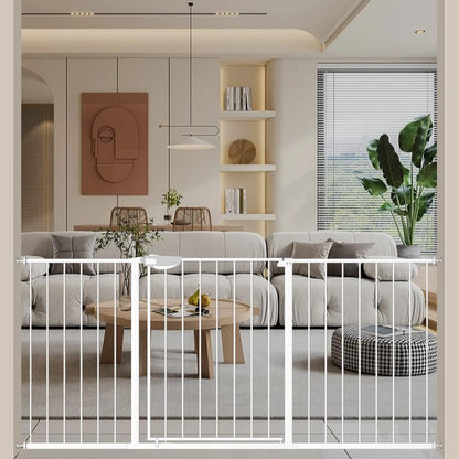 WAOWAO Triple Lock Baby Gate Extra Wide 62.59-67.32" Pressure Mounted Walk Through Swing Auto Close