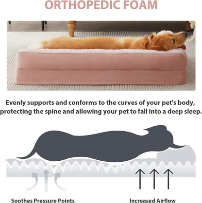 BFPETHOME Orthopedic Dog Beds for Large Dogs-Waterproof Sofa Dog Bed with Removable Washable Cover