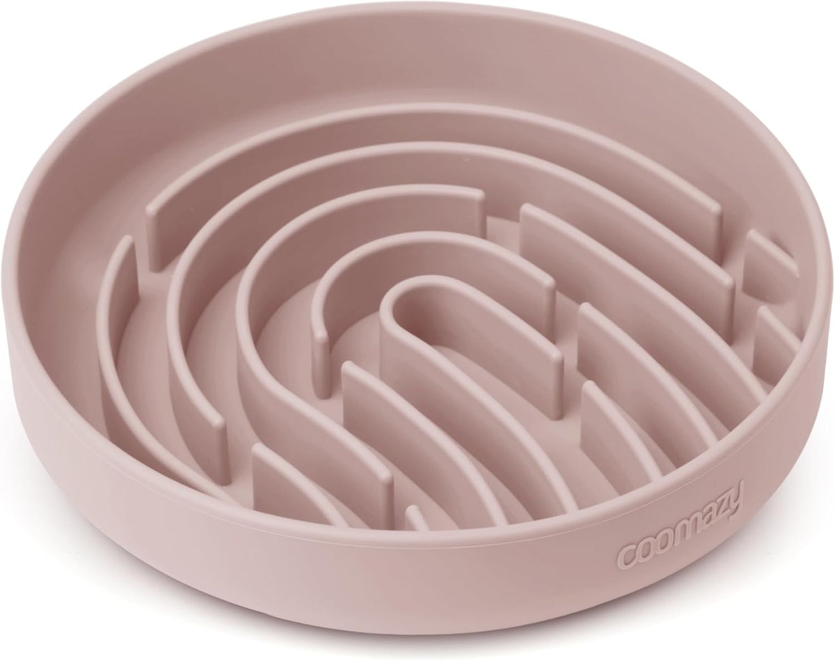 Coomazy Large Silicone Slow Feeder Dog Bowls, Interactive Puzzle Toy for Pets Food Training, Keeps