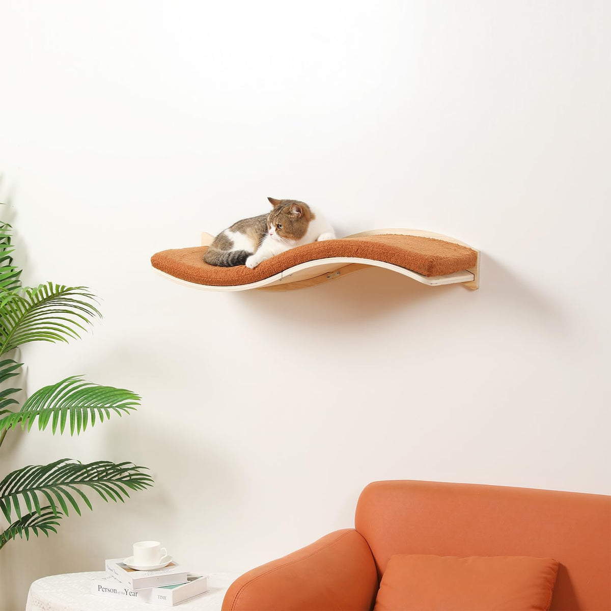 Cat Wall Shelves for Large Cats - Wall Mounted Furniture with Comfortable Cushion, Perfect Perch