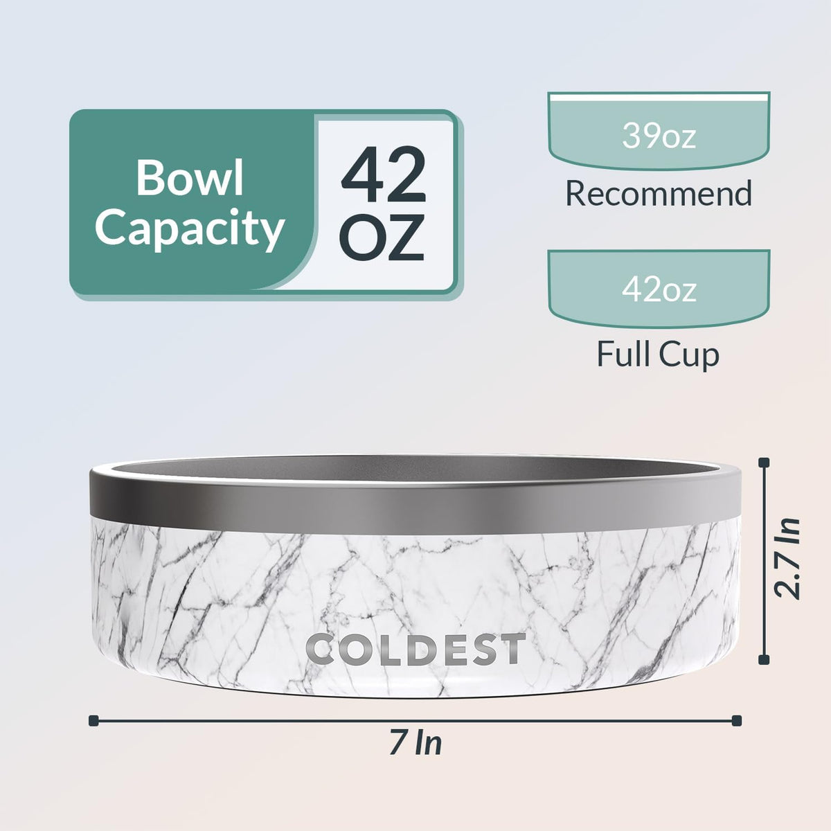 Coldest Dog Bowl - Anti Rust Metal & Non Slip Dog Bowls Large, Spill Proof Heavy Duty 3 Layers