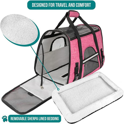 PetAmi Airline Approved Pet Carrier for Cat, Soft Sided Dog Carrier for Small Dog, Cat Travel