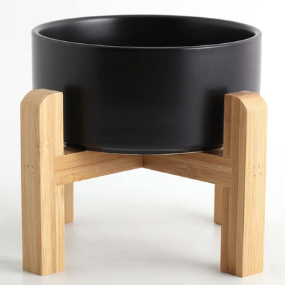 Petygooing Black Elevated/Raised Ceramic Dog Bowl for Medium and Large Breeds, Dog Food Water Dish