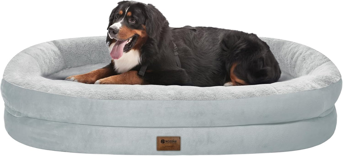 Orthopedic Washable Large Dog Bed: Cooling Dog Bed with Bolsters - Jumbo Bed Waterproof Removable
