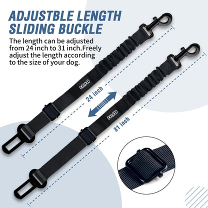 COOYOO Dog Seat Belt,3 Piece Set Retractable Dog Car Adjustable Seatbelts for Vehicle Nylon Pet