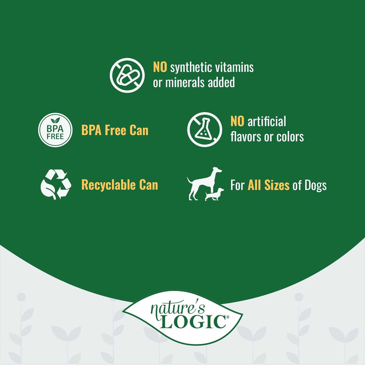 Nature's Logic Grain-Free Canned Dog Food - 95% Animal Proteins - 100% Natural Wet Dog Food Cans
