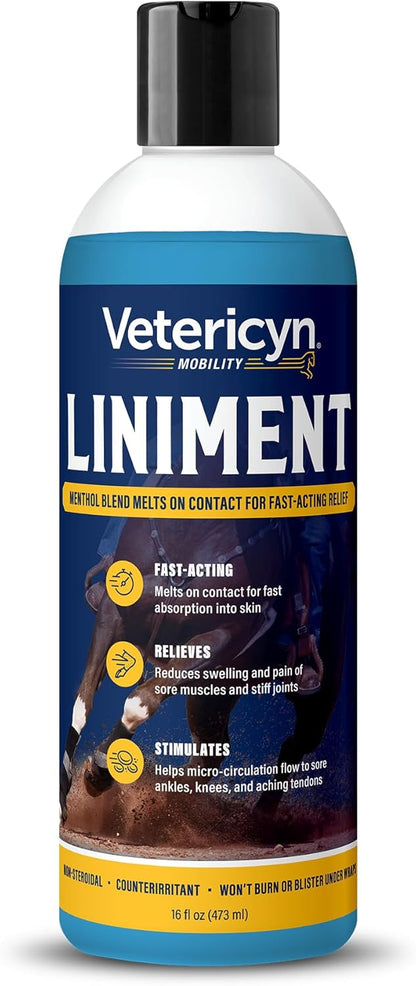 Vetericyn Mobility Equine Liniment for Fast-Acting Relief of Muscles and Joints – Menthol-Based