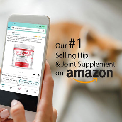 Triple Strength Hypo-Allergenic Soft Chews for Dogs - Hip and Joint Support Supplement with
