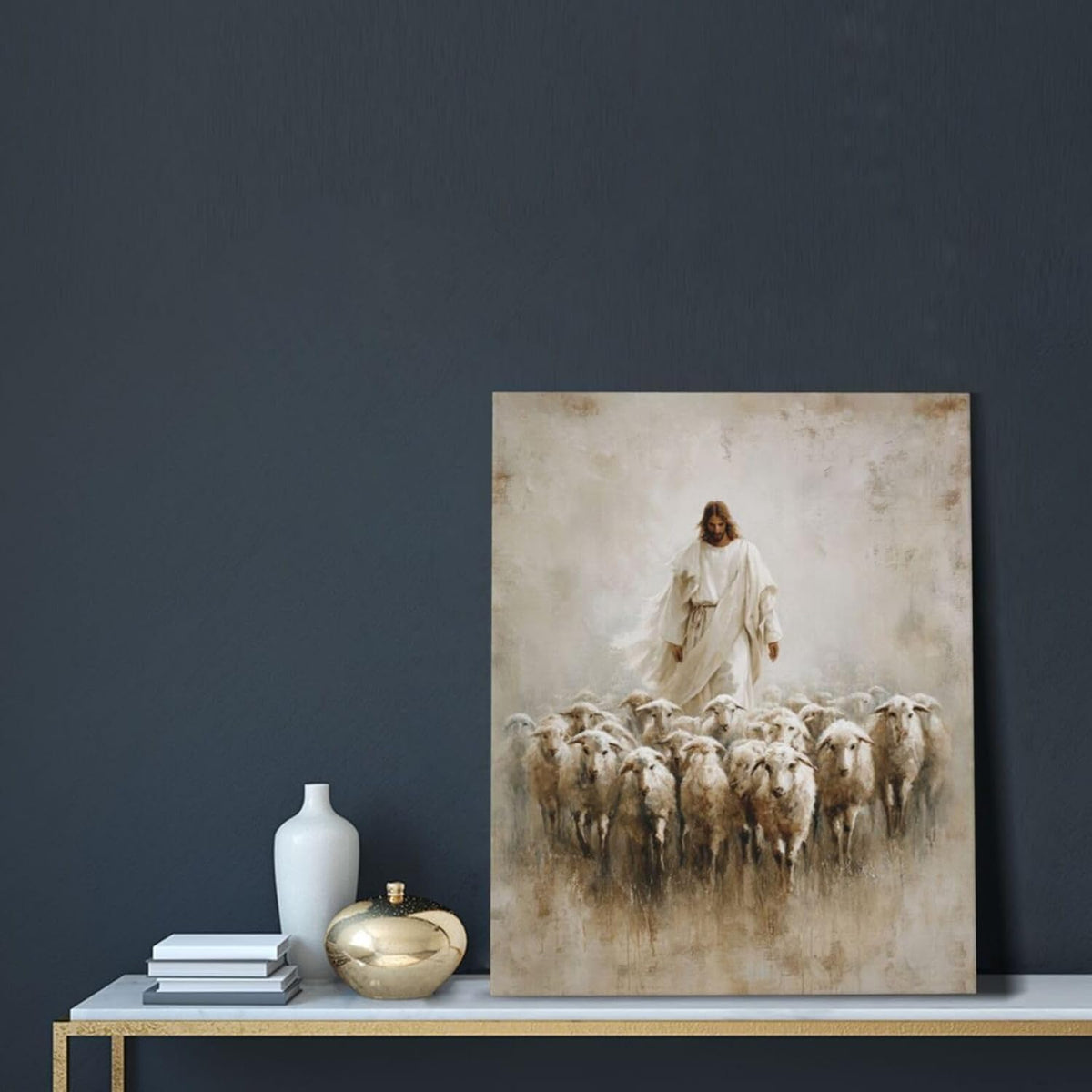 Jesus and Lamb Wall Art Christian Jesus Lamb Canvas Wall Decor Christ Religious Pictures painting