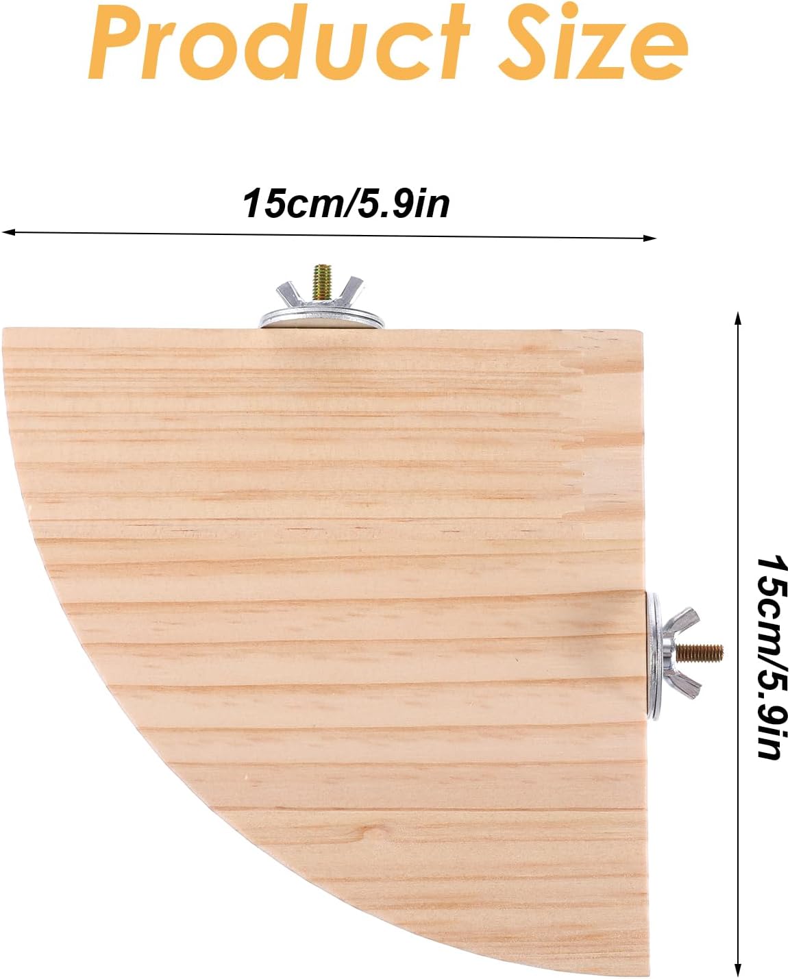 Bird Perch Platform Stand Wooden Parrot Perch Corner 5.9 Inches Fan Shape Playground Cage