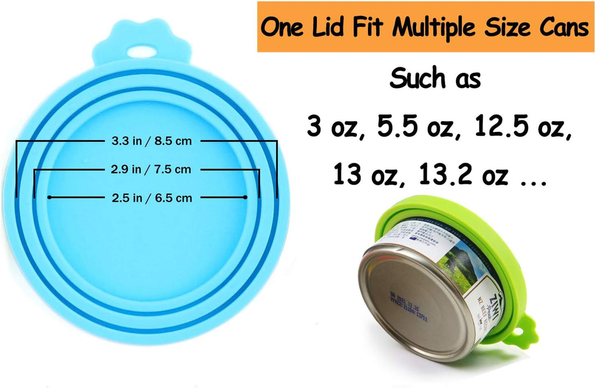 Pet Food Can Covers-Comtim 3 Pack Silicone Can Lids Caps for Dog Cat Wet Food,Universal Size Fit