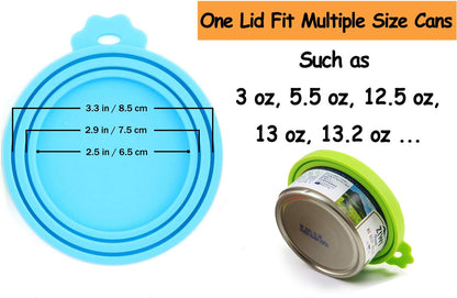 Comtim Pet Food Can Cover Silicone Can Lids for Dog and Cat Food(Universal Size,One fit 3 Standard