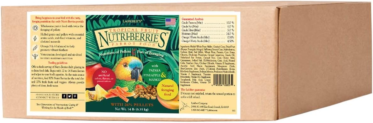 LAFEBER'S Tropical Fruit Nutri-Berries Pet Bird Food, Made with Non-GMO and Human-Grade