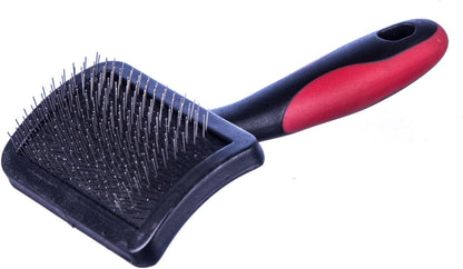 Jeffers Pet Hard Pin Universal Slicker Brush for Dogs & Cats – Firm Bristles, Curved Head for Tough