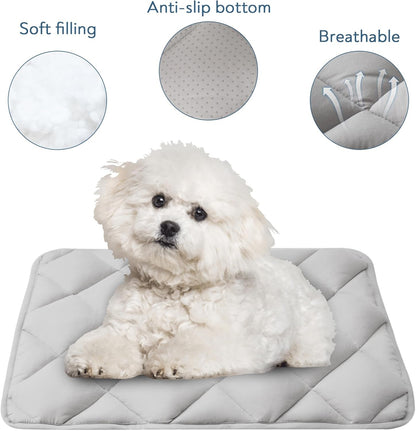 Magik & Kover Dog Crate Pad 2 Pack, Soft Dog Crate Mat with Anti-Slip Bottom, Machine Washable