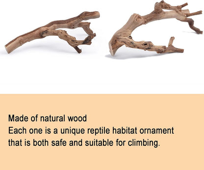BNOSDM 2PCS Reptile Wood Branches Decor Lizard Habitat Decoration Snake Climbing Branch Accessories