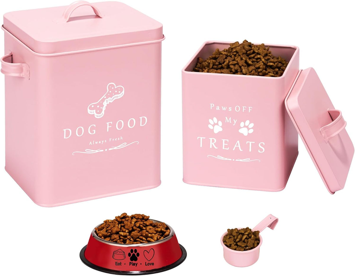 Meraki Home Small Dog Food Container and Dog Treats Container - Tight Lids - Feed Scoop and Pet