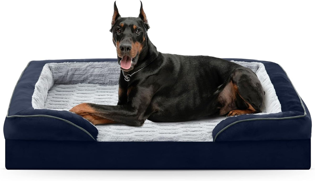 FURTIME Orthopedic Dog Bed for Extra Large Dogs - XL Plus Washable Dog Sofa Beds, Supportive Foam