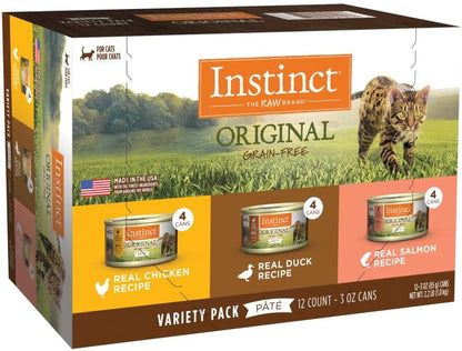 Instinct Original Grain Free Recipe Variety Pack Natural Wet Canned Cat Food by Nature's Variety, 3