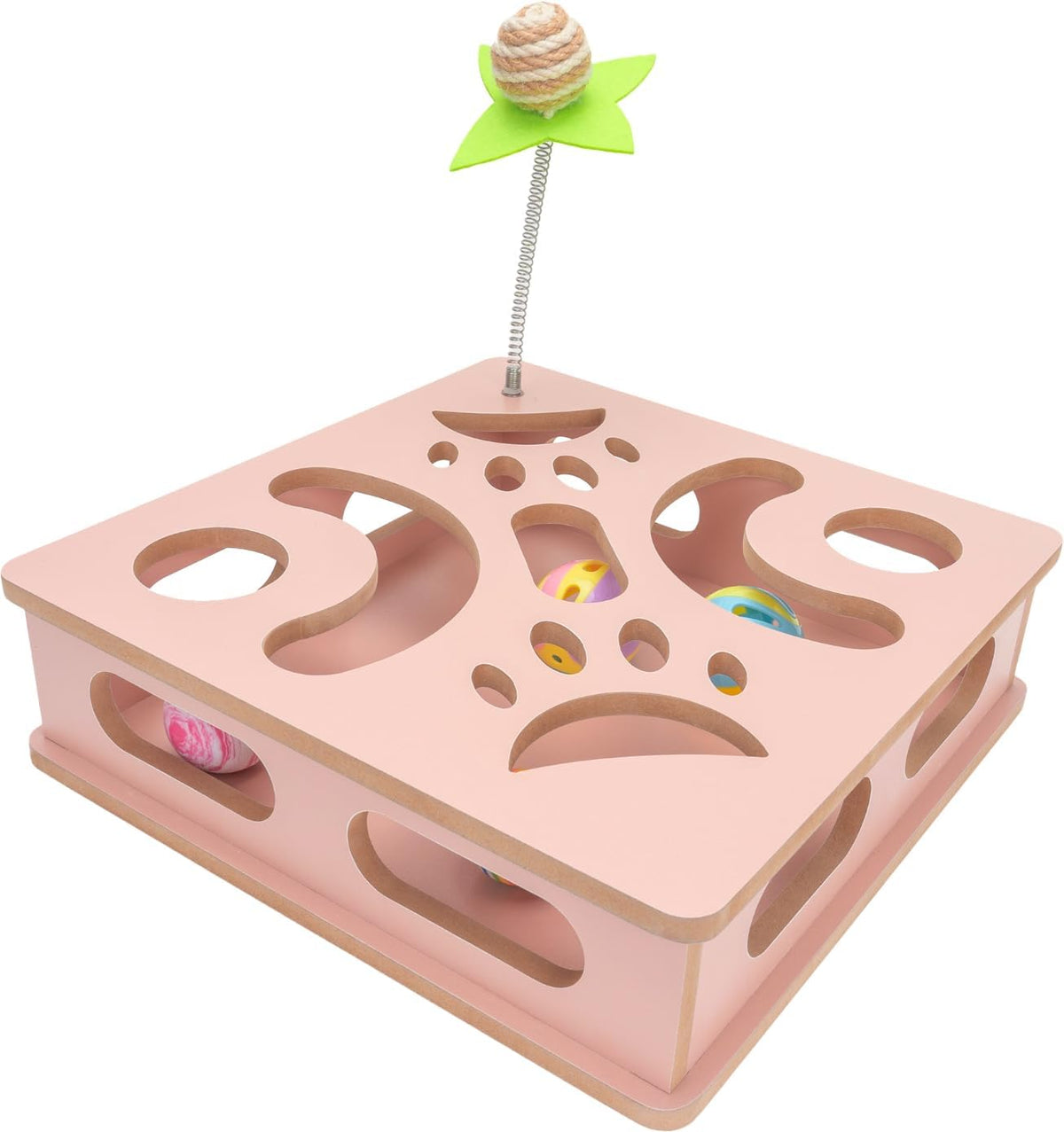 Interactive Wooden Cat Puzzle Toy Box Indoor Hunting Play Toy to Stimulate Your Cat’s Energy and