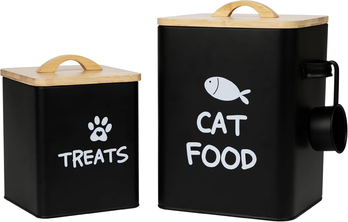 Calindiana Airtight Cat Food Storage Container with Bamboo Lid & Scoop – Farmhouse Cat Food