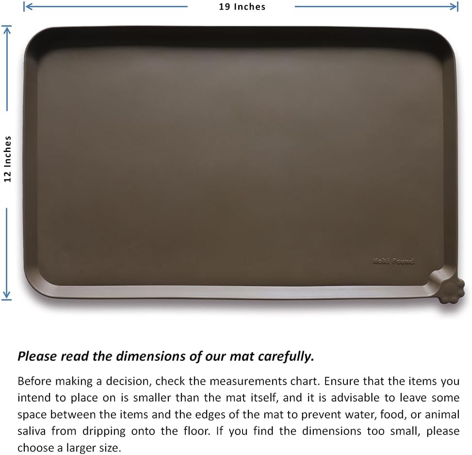 Hoki Found Silicone Pet Food Mats Tray - Non Slip Pet Dog Cat Bowl Mats Placemat - Dog Pet Cat