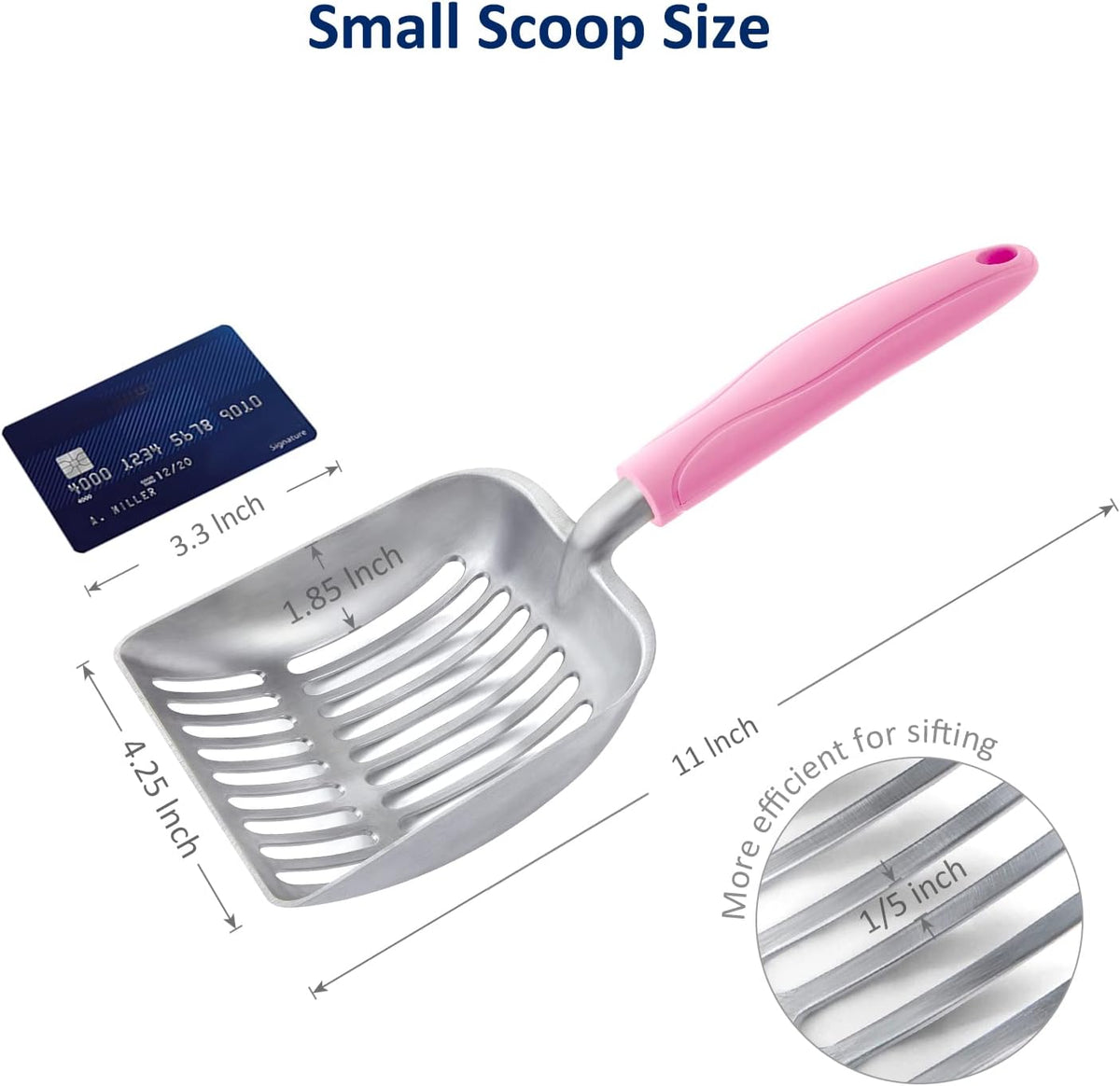 WePet Cat Litter Scoop, Aluminum Alloy Sifter, Kitty Metal Scooper, Deep Shovel, Long Handle, Poop