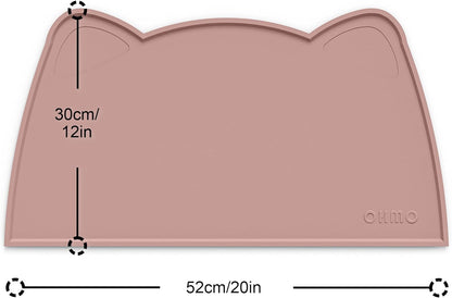 OHMO - Cat Food Mat, Silicone Pet Feeding Mat for Floor Non-Skid Waterproof Dog Water Bowl Tray