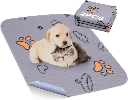Washable Waterproof Pee Pads for Dogs - 2-Pack Small 18x24 Super Absorbent Reusable Training Pads