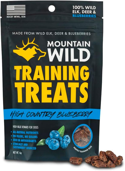 High Country Wild Blueberry Elk & Venison Dog Training Treats - Natural Grain-Free Puppy & Dog