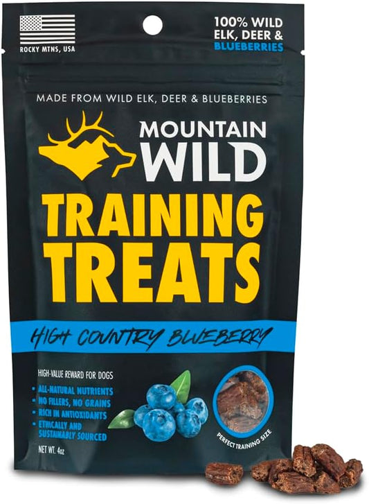 High Country Wild Blueberry Elk & Venison Dog Training Treats - Natural Grain-Free Puppy & Dog