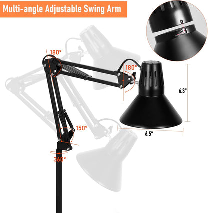 Reptile Heat lamp Reptile Light Fixture with Heat Lamp Stand,Height Range from 15.7inch to 74.3inch