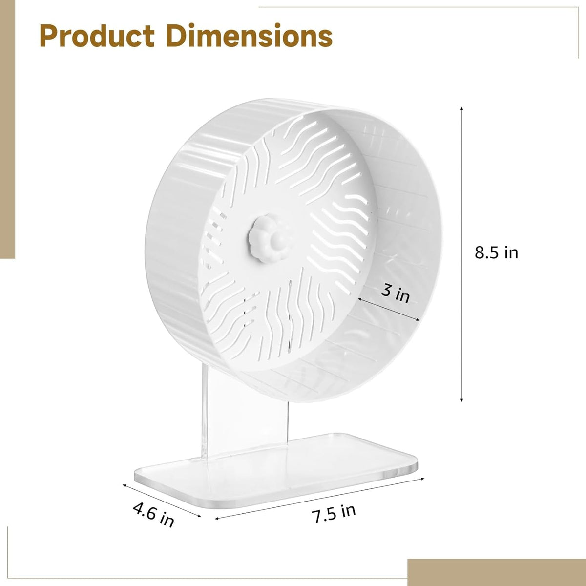 Silent Hamster Wheel, Hamster Exercise Wheel with Adjustable Acrylic Stand, Hamster Exercise Wheel