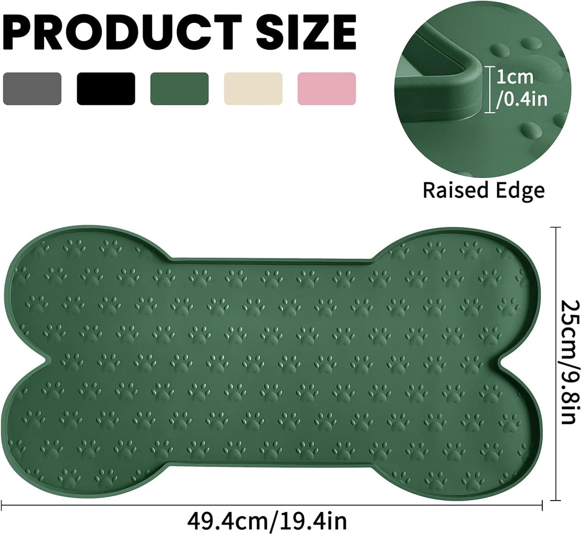 Dog Food Mat Anti-Slip Silicone Dog Bowl Mat Thicker Pet Placemat Waterproof Cat Feeder Pad with
