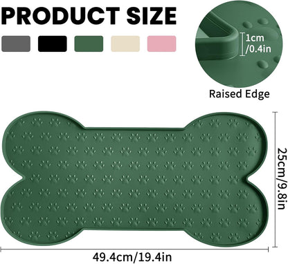 Dog Food Mat Anti-Slip Silicone Dog Bowl Mat Thicker Pet Placemat Waterproof Cat Feeder Pad with