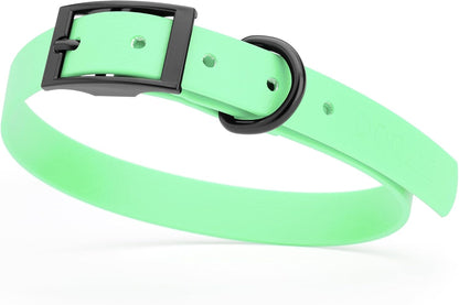 Dogline Biothane Waterproof Dog Collar Strong Coated Nylon Webbing with Black Hardware Odor- Proof
