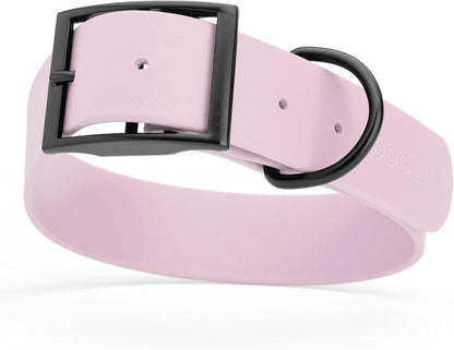 Dogline Biothane Waterproof Dog Collar Strong Coated Nylon Webbing with Black Hardware Odor- Proof