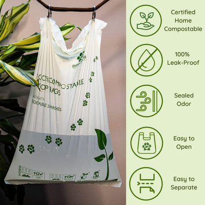 Pawtria Certified Home Compostable Dog Poop Bags (120), Biodegradable Poop Bags for Dogs, Cat