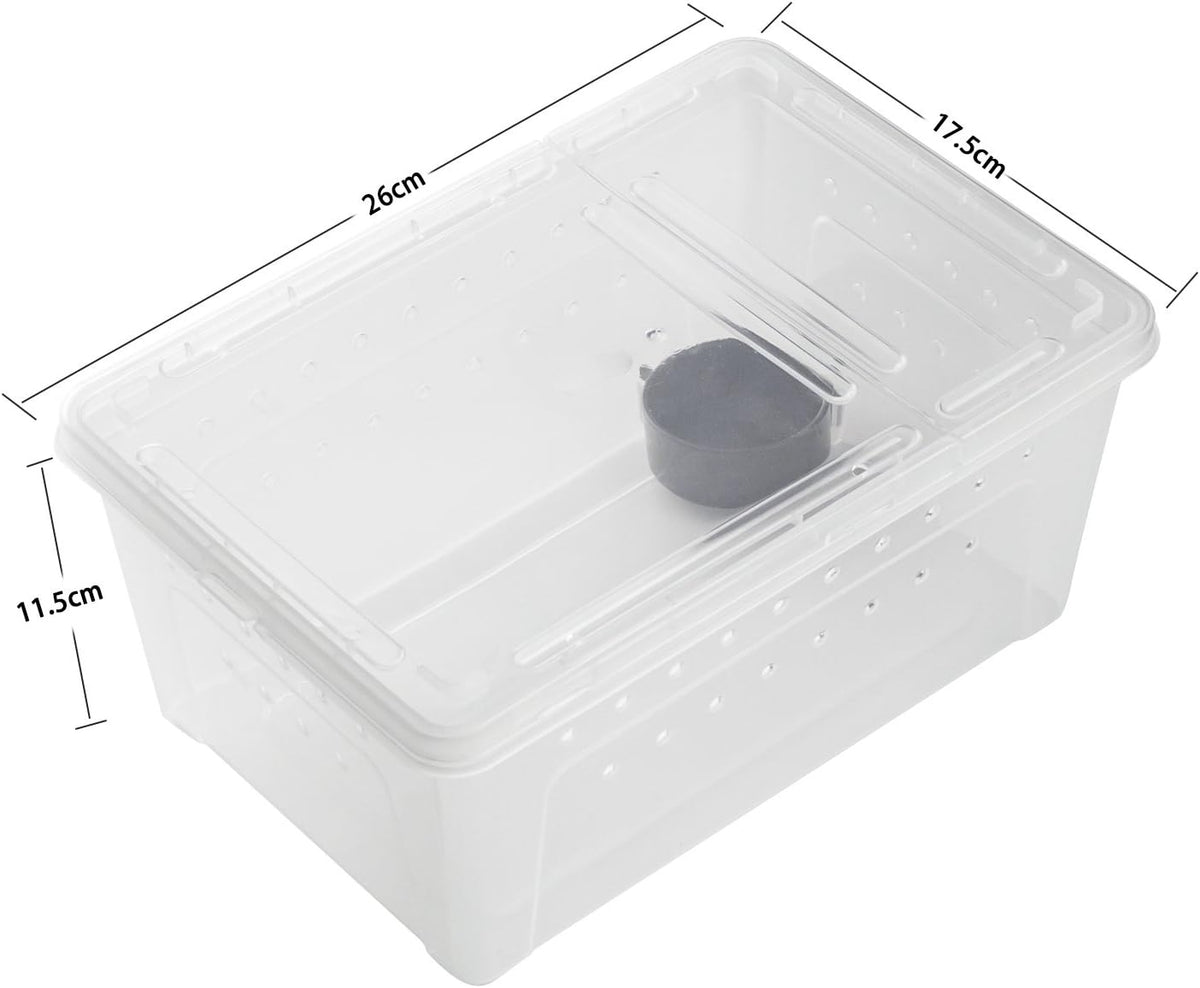 OMEM Portable Reptile Terrarium Habitat for Mini Pet Houses Breathable Holes Stackable Container