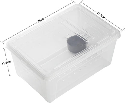 OMEM Portable Reptile Terrarium Habitat for Mini Pet Houses Breathable Holes Stackable Container