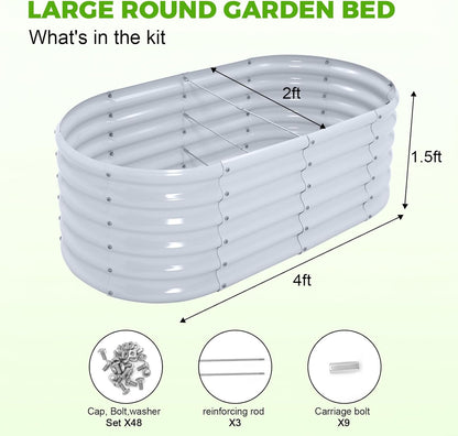 Land Guard 18“ Tall 4×2ft Galvanized Raised Garden Bed Kit, Galvanized Planter Garden Boxes