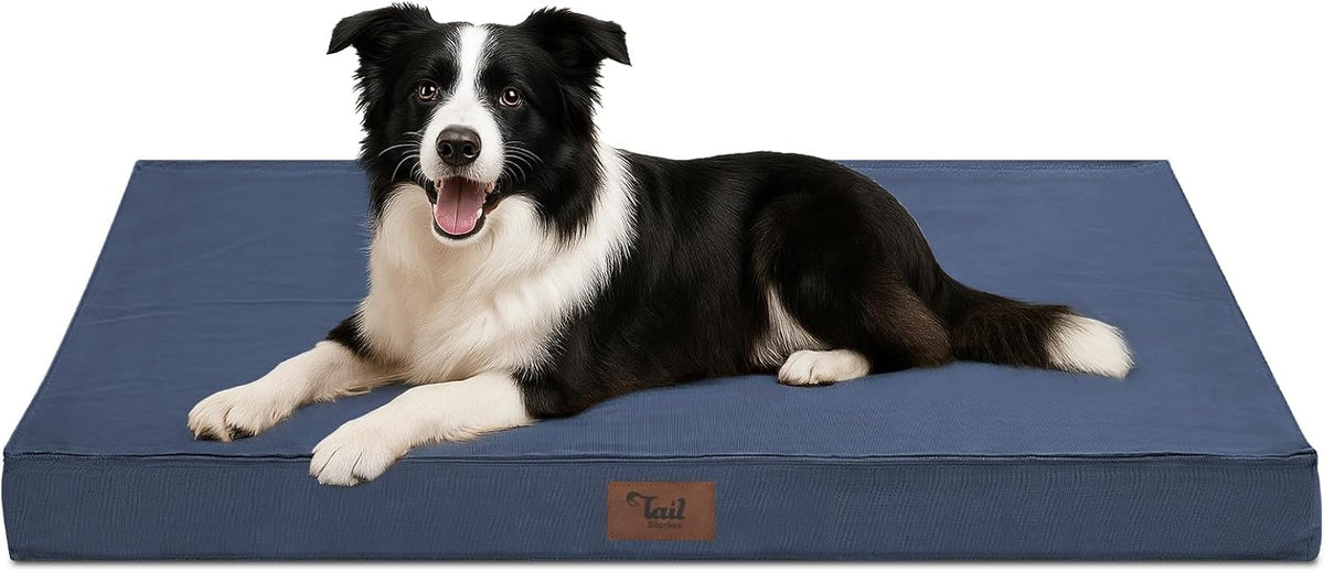 Outdoor Dog Bed for Medium Dogs, Waterproof Dog Crate Bed for Puppy Beds, Orthopedic Egg Crate Foam