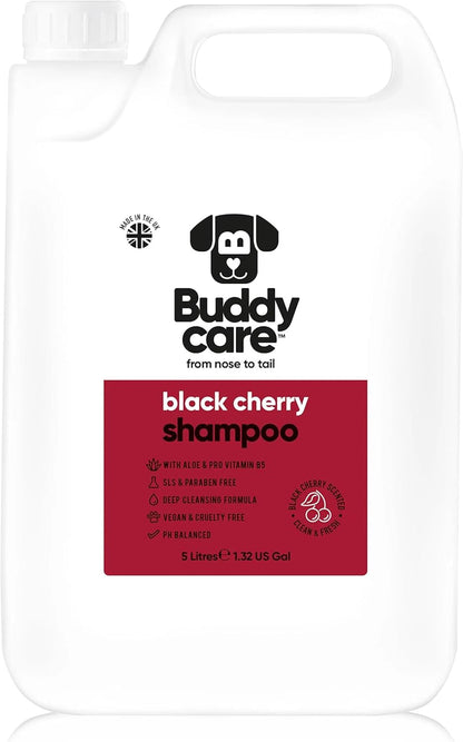 Black Cherry Dog Shampoo by Buddycare | Deep Cleansing Shampoo for Dogs | Black Cherry Scented |