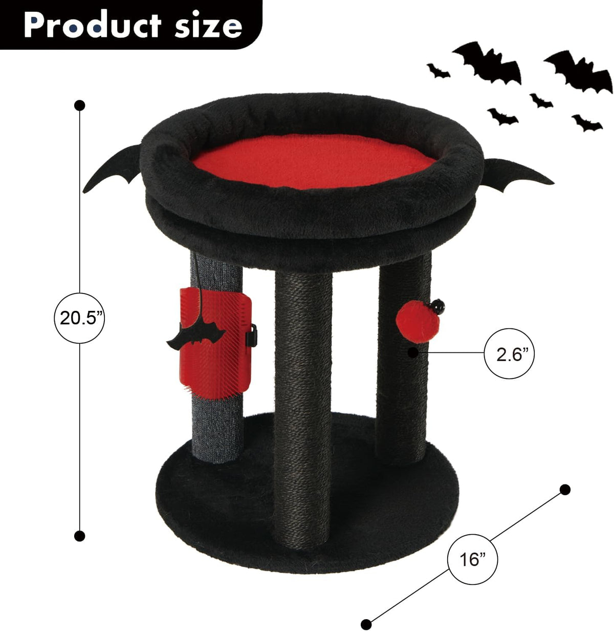 MECOOL 4in1 Small Cat Tree,Scratching Post with Tower Soft Bed, Sisal Carpet Jute Posts with Three